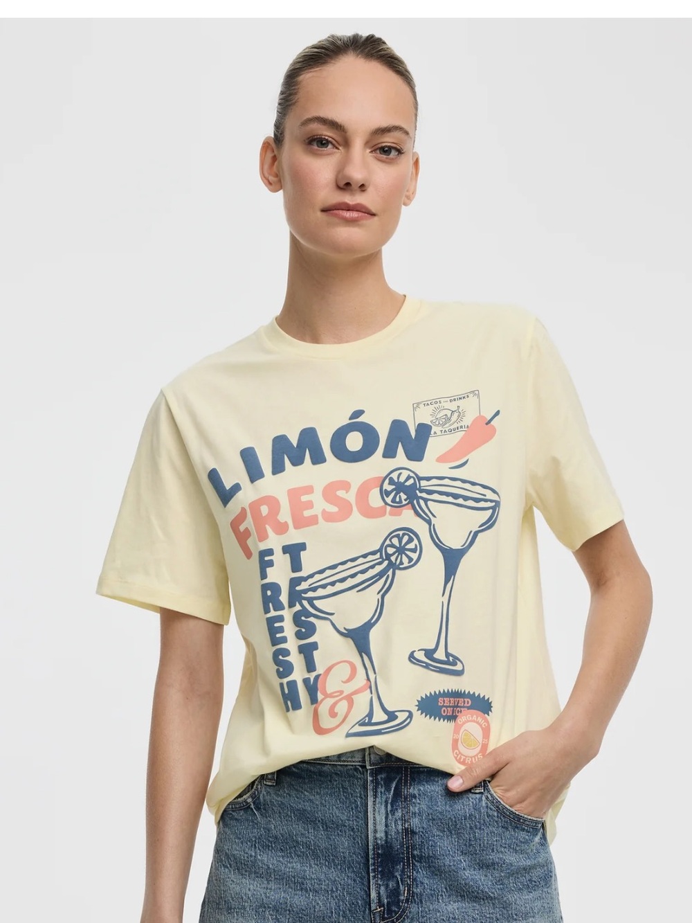 REITMANS Limon Fresco Graphic Crew-Neck Tee - Pale Yellow